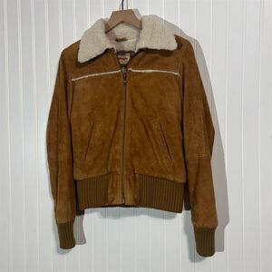 Kiliwatch Goatskin Leather Bomber Jacket Shearling Aviator Flight Coat Brown 4